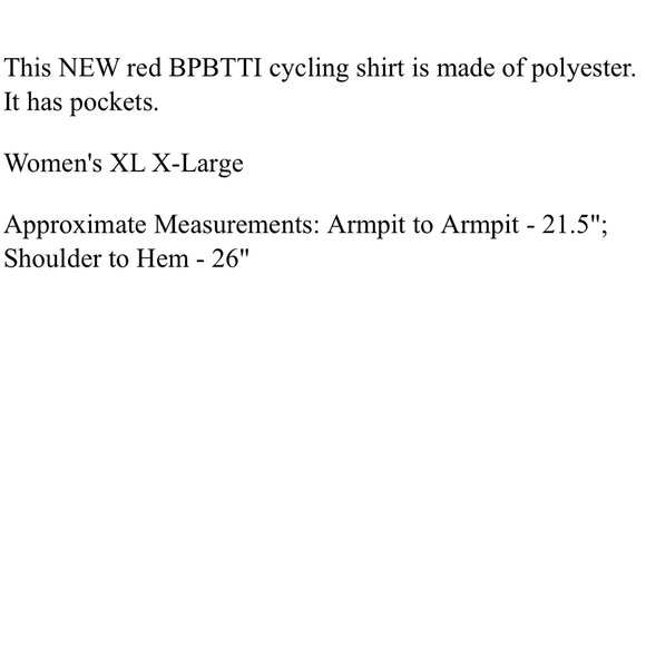 NEW bpbtti Women’s X-Large Cycling Shirt Short Sleeves Red Biking XL Athletic - Picture 9 of 9